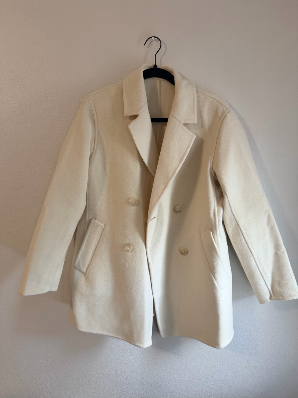 Uniqlo Cream Double-Breasted Peacoat - XS but runs size small